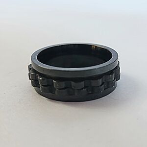 Fidget Spinner Ring Gunmetal Dark Gray Stainless Steel Size 8.5 Sensory Jewelry